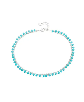 Women's Double Strand Beaded Chain Anklet