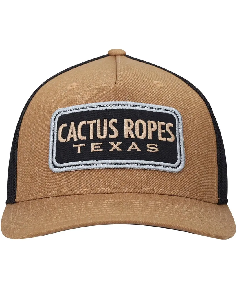 Men's HOOey Tan, Black Cactus Ropes Trucker Flex Hat