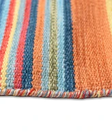 Liora Manne' Sonoma Malibu Stripe 8' x 8' Square Outdoor Area Rug