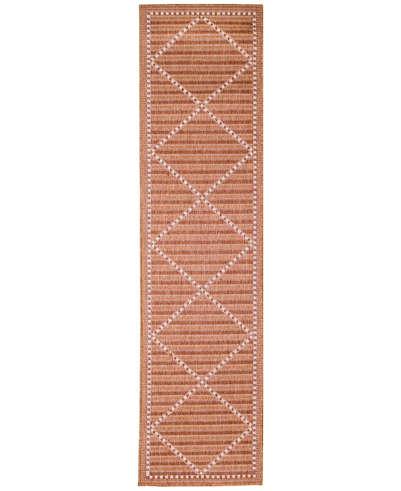 Liora Manne' Malibu Checker Diamond 1'11" x 7'6" Runner Outdoor Area Rug