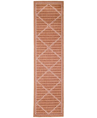 Liora Manne' Malibu Checker Diamond 1'11" x 7'6" Runner Outdoor Area Rug