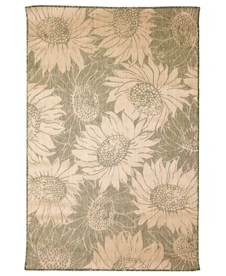 Liora Manne' Carmel Sunflower Field 7'10" x 9'10" Outdoor Area Rug