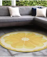 Liora Manne' Frontporch Lemon Slice 3' x 3' Round Outdoor Area Rug