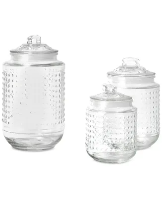 Style Setter Beaded Glass Canisters with Lids, Set of 3