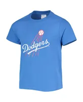 Big Boys Soft As A Grape Royal Los Angeles Dodgers Distressed Logo T-shirt