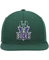 Men's Mitchell & Ness Green Milwaukee Bucks Hardwood Classics Team Ground 2.0 Snapback Hat