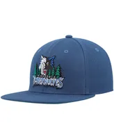 Men's Mitchell & Ness Blue Minnesota Timberwolves Hardwood Classics Team Ground 2.0 Snapback Hat