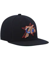 Men's Mitchell & Ness Black Philadelphia 76Ers Hardwood Classics Team Ground 2.0 Snapback Hat