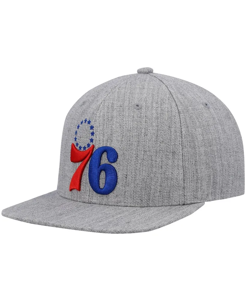 Men's Mitchell & Ness Heathered Gray Philadelphia 76Ers 2.0 Snapback Hat