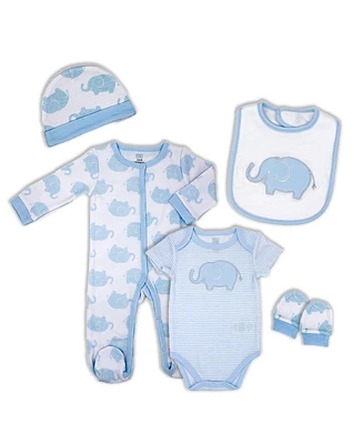 Baby Boys Elephant Layette, 5-Piece Set