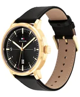 Tommy Hilfiger Men's Leather Strap Watch 44mm