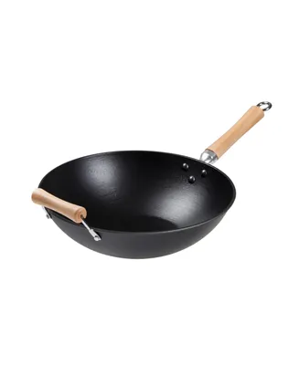 Joyce Chen Professional Series Cast Iron Wok with Maple Handle, 14"