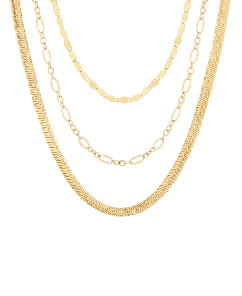 brook & york Izzy Chain Layering Necklace, Set of 3 - Gold
