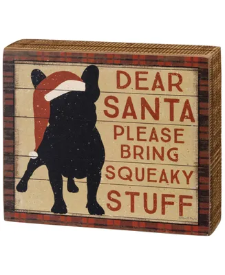 Dear Santa Please Bring Squeaky Stuff Frenchie Box Sign