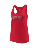 Women's Soft As A Grape Red Cincinnati Reds Plus Size Swing for the Fences Racerback Tank Top