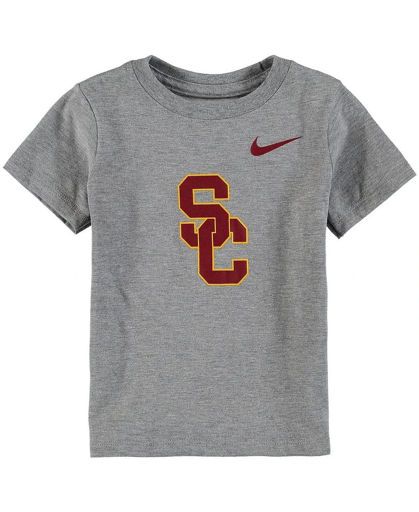 Boys and Girls Toddler Nike Heathered Gray Usc Trojans Logo T-shirt