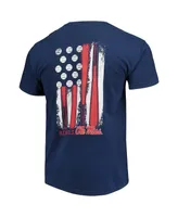 Men's Navy Ole Miss Rebels Baseball Flag Comfort Colors T-shirt