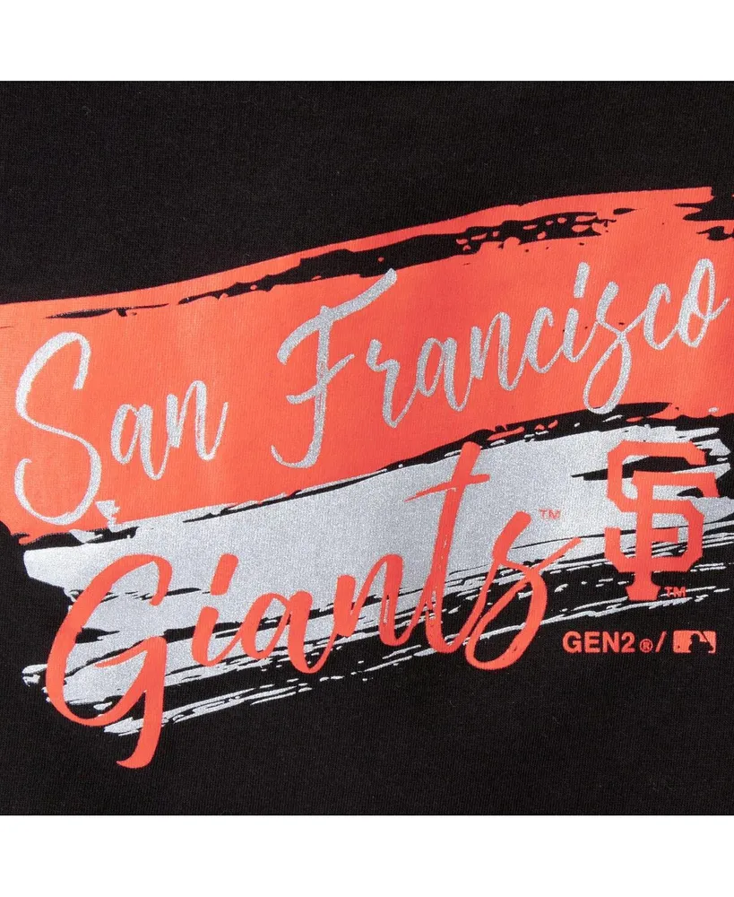 Big Girls Black San Francisco Giants Brush Stroke Dolman T-shirt