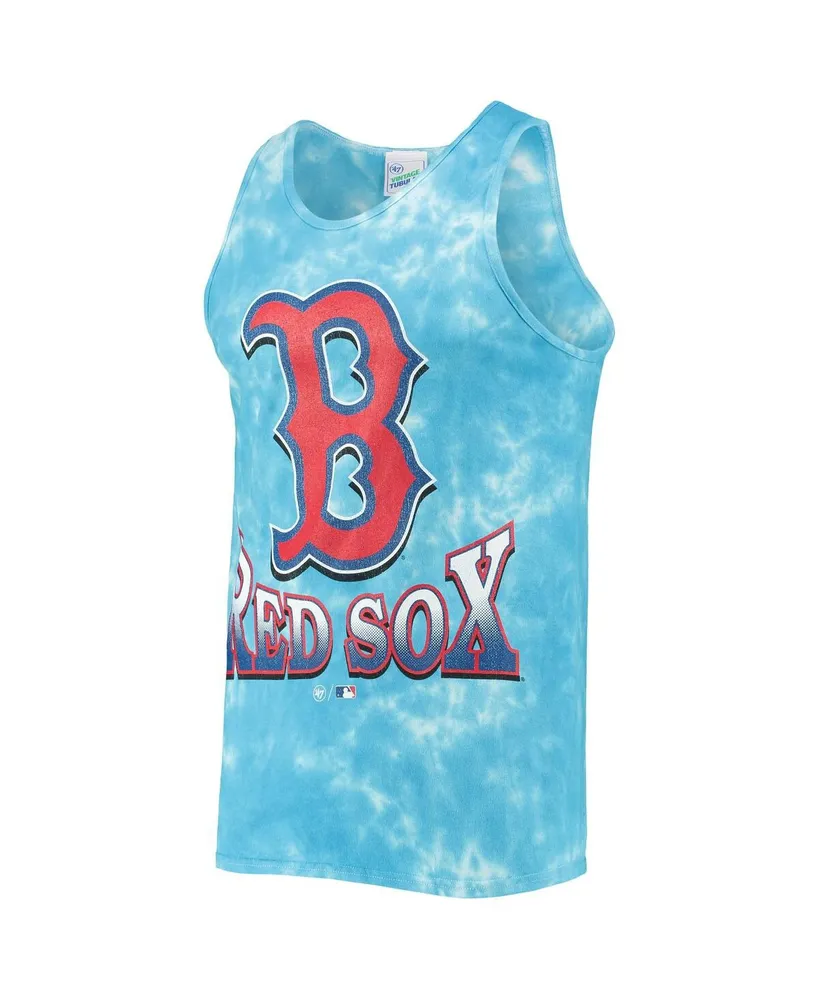 Men's '47 Blue Boston Red Sox Big Leaguer Tubular Tie-Dye Tank Top