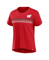 Women's Fanatics Red Wisconsin Badgers Tie Breaker T-shirt