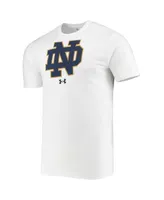 Men's Under Armour White Notre Dame Fighting Irish School Logo Performance Cotton T-shirt