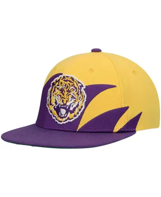 Men's Mitchell & Ness Purple, Gold Lsu Tigers Sharktooth Snapback Hat