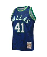 Men's Mitchell & Ness Dirk Nowitzki Blue Dallas Mavericks Hardwood Classics 1998-99 Lunar New Year Swingman Jersey