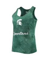 Women's Concepts Sport Green Michigan State Spartans Billboard Tie-Dye Tank Top and Shorts Set