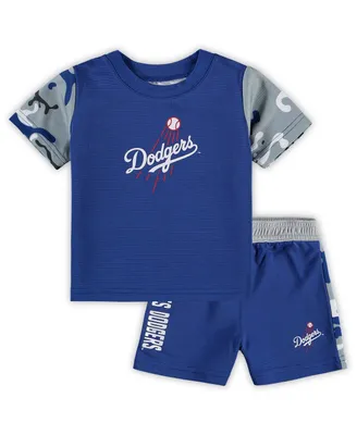 Newborn and Infant Boys Girls Royal, Los Angeles Dodgers Pinch Hitter T-shirt Shorts Set