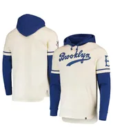 Men's '47 Cream Los Angeles Dodgers Trifecta Shortstop Pullover Hoodie