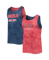 Men's Foco Red, Navy Los Angeles Angels Floral Reversible Mesh Tank Top