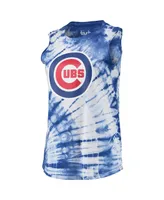 Women's Touch Royal Chicago Cubs Money Ball Tie-Dye Tank Top