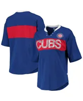 Women's Touch Royal and Red Chicago Cubs Lead Off Notch Neck T-shirt