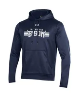 Men's Under Armour Navy Howard Bison Logo Stripe Fleece Pullover Hoodie