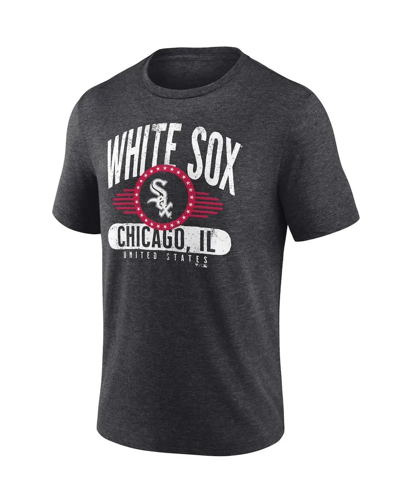 Men's Fanatics Heathered Charcoal Chicago White Sox Badge of Honor Tri-Blend T-shirt