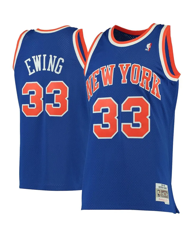 Men's Mitchell & Ness Patrick Ewing Blue New York Knicks 1991-92 Hardwood Classics Swingman Jersey