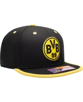 Men's Black Borussia Dortmund Tape Snapback Hat