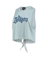 Women's The Wild Collective Light Blue Los Angeles Dodgers Open Back Twist-Tie Tank Top