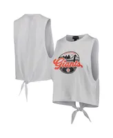 Women's The Wild Collective White San Francisco Giants Open Back Twist-Tie Tank Top