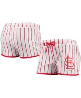 Women's Concepts Sport White St. Louis Cardinals Vigor Pinstripe Sleep Shorts