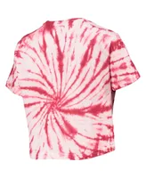 Women's Pressbox Cardinal Arkansas Razorbacks Showtime Tie-Dye Crop T-shirt