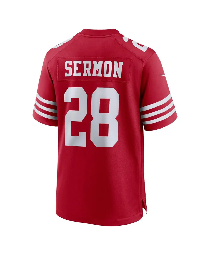 Men's Nike Trey Sermon Scarlet San Francisco 49ers Player Game Jersey