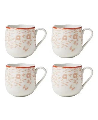 Lenox Butterfly Meadow Cottage Porcelain Mugs, Set of 4