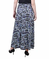 Ny Collection Petite Ring Faux Belt A Line Maxi Skirt