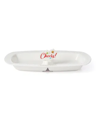 Lenox Profile Charm Divided Tray with Cheers Popper