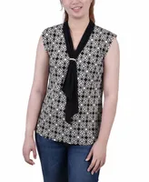 Petite Sleeveless Scarf Top