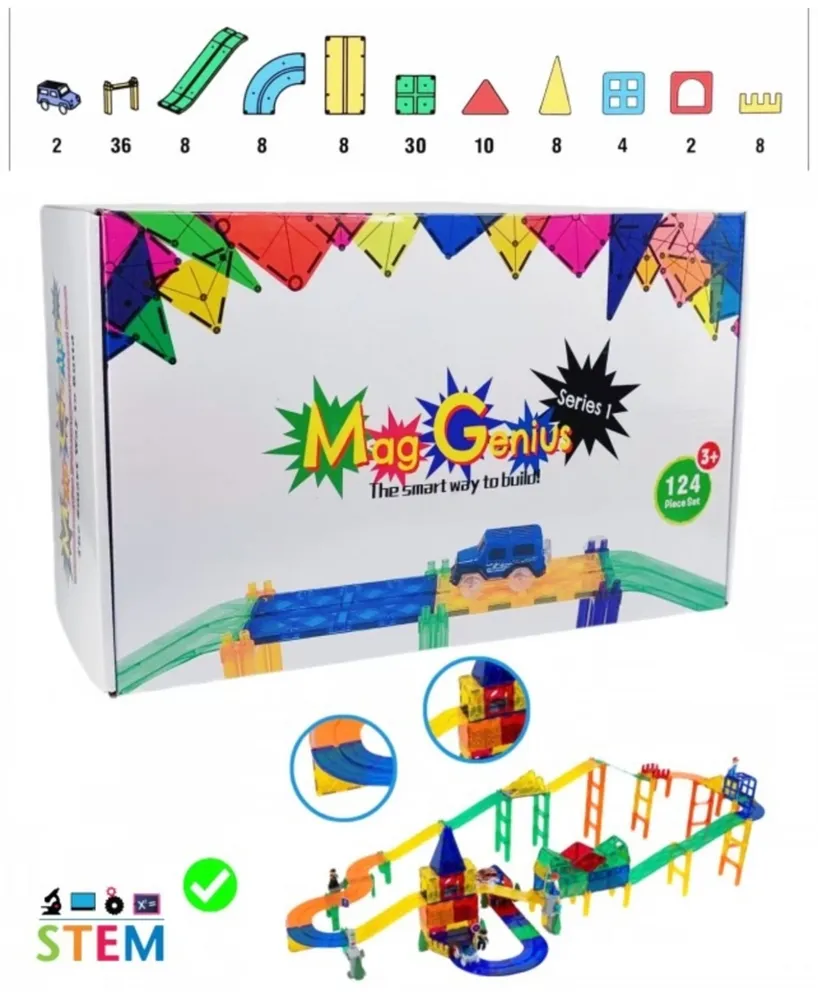 Mag-Genius 124 Piece Ultimate Magnetic Racing Set