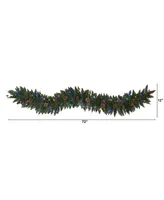 Snow Dusted Artificial Christmas Garland with Lights, Berries and Pinecones, 72"