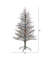 Frosted Berry Twig Artificial Christmas Tree with Lights and Bendable Branches, 60"