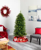 Belgium Fir Natural Look Artificial Christmas Tree with Lights, 72"